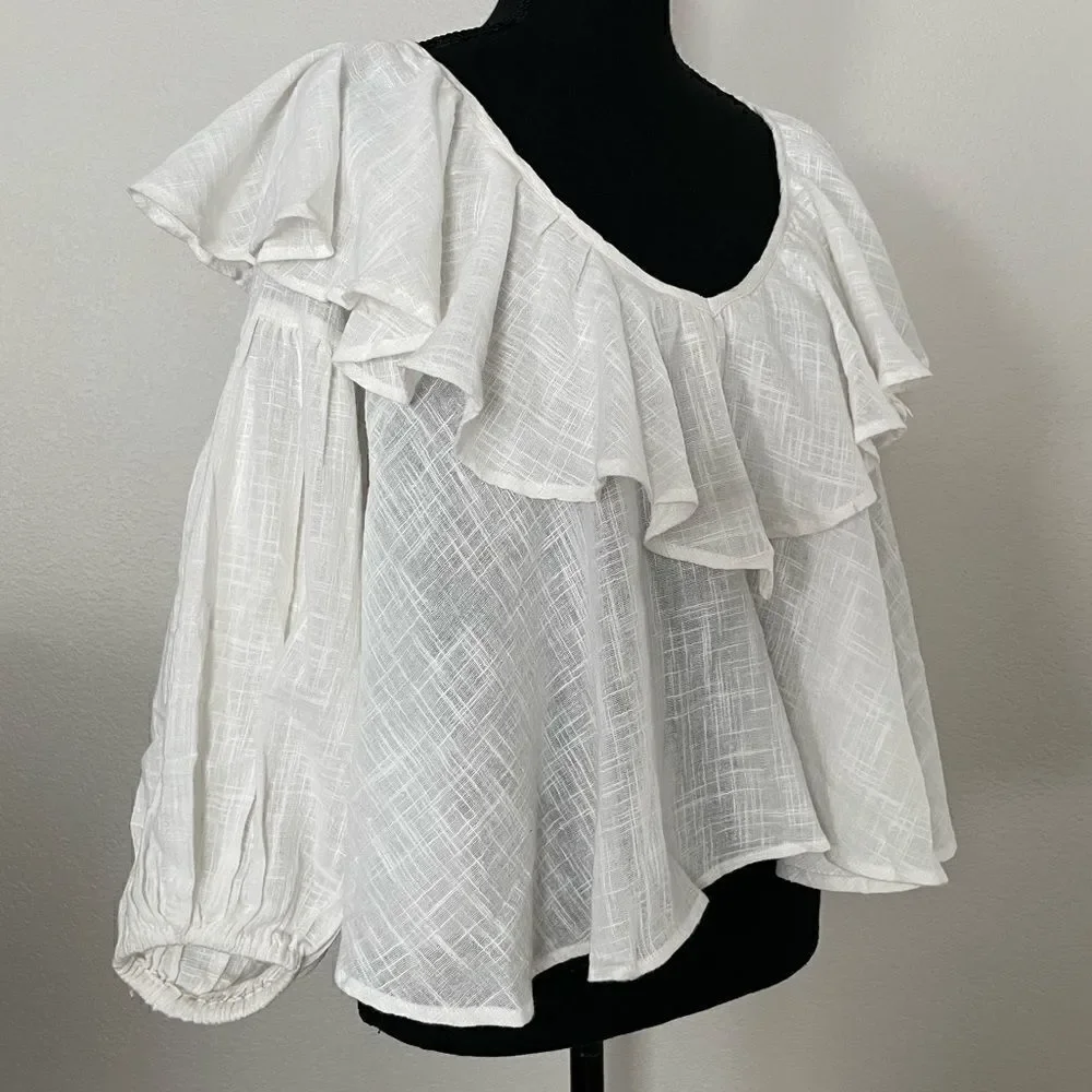 NWT Free People Zuri Ruffle Blouse